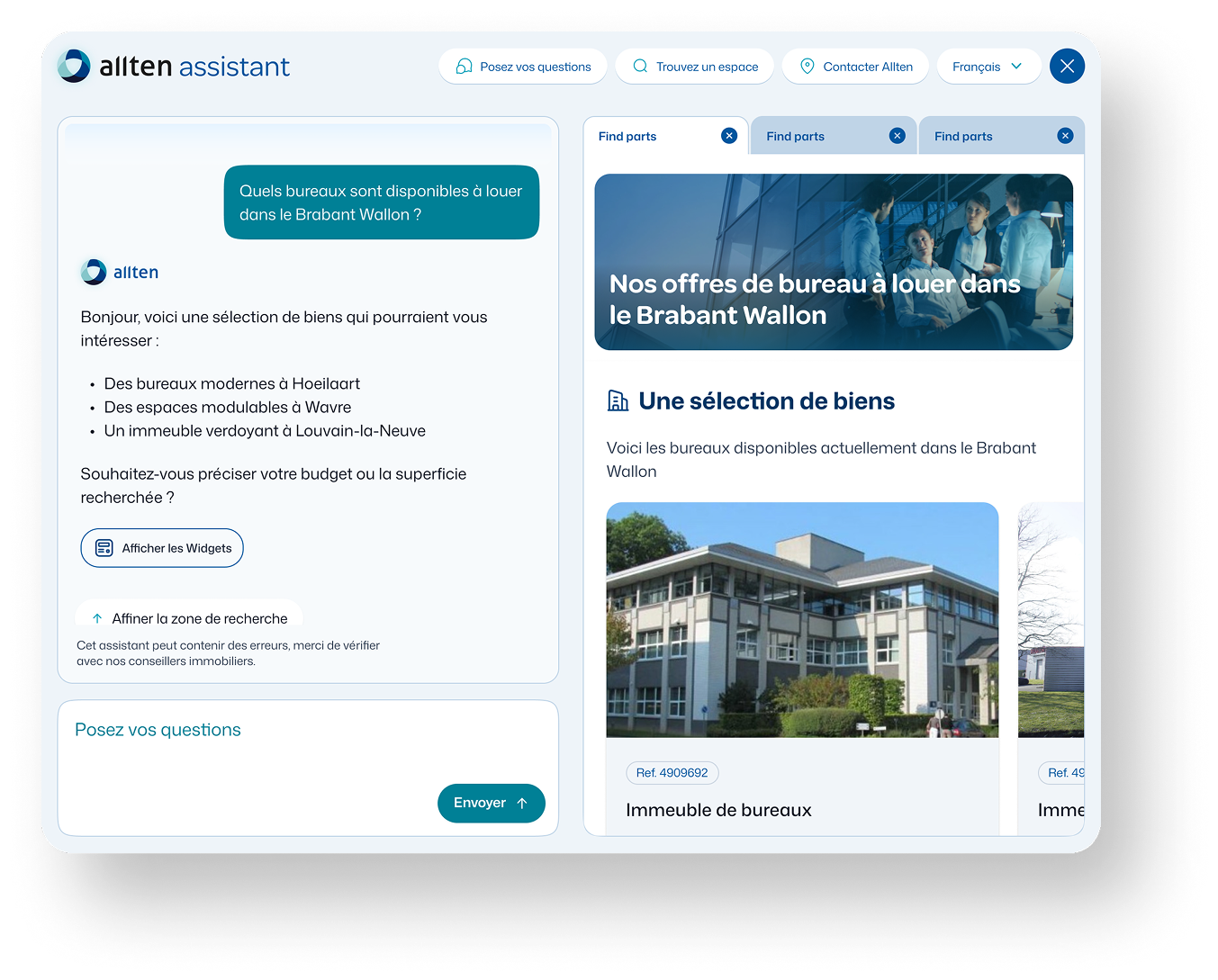 Allten assistant — capture d'écran produit